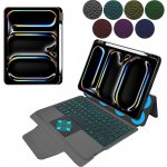 Techsuit KeyTab RGB Wireless Keyboard Stylus Pen Holder iPad 11 2024 KF2330478 Black – Zboží Živě