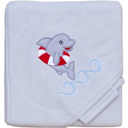 Scarlett Froté ručník -delfín s kapucí šedá