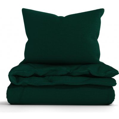 MKLuzkoviny.cz bavlna povlečení Renforcé Jasmine tmavě zelená 140x200 70x90 – Zboží Dáma