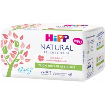 HiPP Babysanft Natural Sensitive čisticí vlhčené ubrousky pro děti bez  mikroplastů 2 x 60 ks od 156 Kč - Heureka.cz