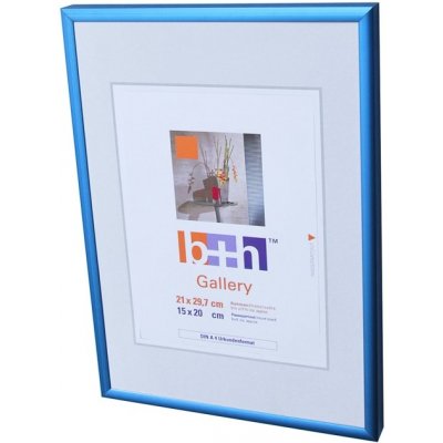 Hlinikový rámeček AS modrý Rozměr: 21x29,7 A4, Typ zasklení: Plexisklo čiré – Zboží Živě