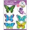 Anděl Pokojová dekorace modrozelení motýli s pohyblivými křídly 3D - 30,5 x 30,5 cm - 678