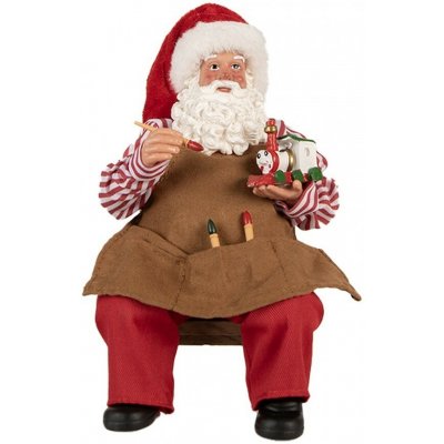 Clayre & Eef Červená vánoční dekorace figurka Santa Claus malující mašinku - 13*10*28 cm – Hledejceny.cz