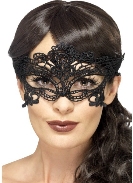 Fever Embroidered Lace Filigree Heart Eyemask 45628 Maska na oči