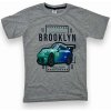 Dětské tričko s potiskem Zeyrek chlapecké tričko s krátkým rukávem šedé brooklyn šedá