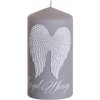 Svíčka Bartek Candles ANDĚLSKÁ KŘÍDLA VÁLEC vánoční d6x13cm šedá