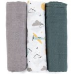 PETITE&MARS bambusová mušelínová Moussy Grey Planes 68 x 68 cm 3 ks – Sleviste.cz