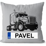 Impar Polštář SPZ se jménem černý kamion Jméno Pavel 55x55 – Hledejceny.cz