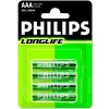 Baterie primární Philips LongLife AAA 4ks R03L4F/10