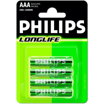 Philips LongLife AAA 4ks R03L4F/10 – Zbozi.Blesk.cz