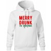 Dámská mikina s potiskem Merry Drunk I'm Christmas Oversized mikina dámská Moon kratší + širší Bílá