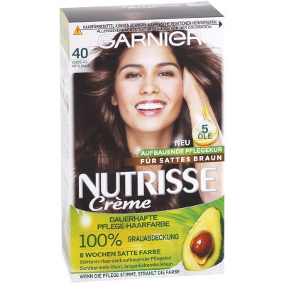 Garnier Nutrisse krémová barva na vlasy 40 Čokoládová středně hnědá – Zboží Mobilmania