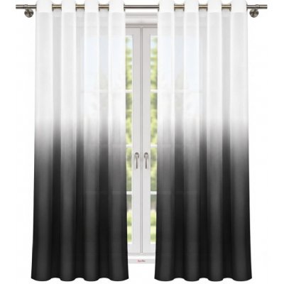 BytoTex Hotové voálové záclony Nani černá 2 x 145 x 250 cm – Hledejceny.cz
