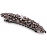 Francouzská spona do vlasů s broušenými kamínky Varianta: 2 black diamond, Balení: 1 ks – Sleviste.cz