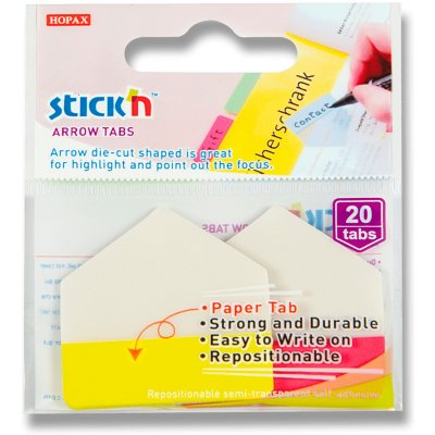 Hopax Stick'n Arrow Tabs - samolepicí záložky - 38 × 38 mm, žluté/červené – Hledejceny.cz