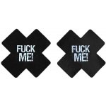 SuperLove Cross Nipple Covers Fuck Me! Black – Zboží Dáma
