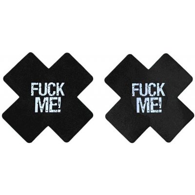 SuperLove Cross Nipple Covers Fuck Me! Black – Zboží Dáma