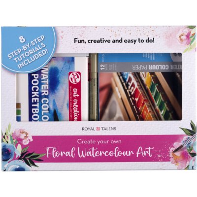 Sada Floral Watercolour - startovací sada pro malbu akvarelem – Sleviste.cz