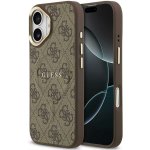 Guess PU Leather 4G Gold Frame MagSafe Zadní Kryt pro iPhone 17 Brown – Zboží Mobilmania