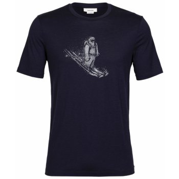 Icebreaker Mens Tech Lite II SS Tee Skiing Yeti midnight navy