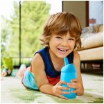 Munchkin hrneček s brčkem Simple Clean modrý 296 ml – Sleviste.cz
