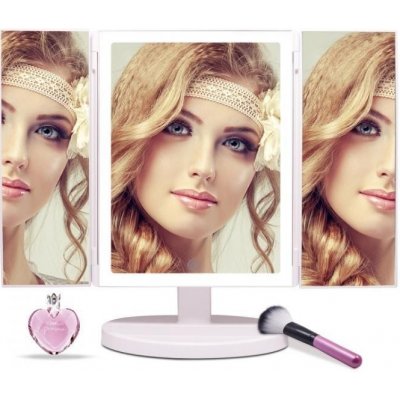 iQ-Tech iMirror 3D Fascinate kosmetické make-up zrcátko třípanelové LED Line bílá – Zboží Mobilmania