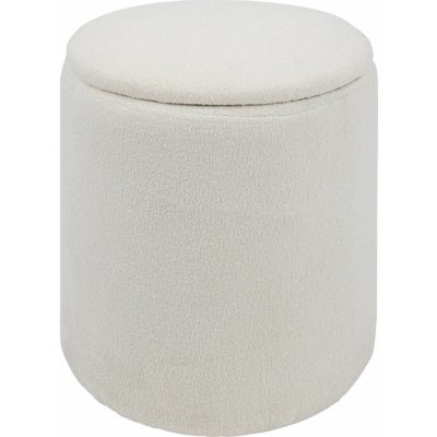 Atmosphera Kulatá bílá pufa KAYDI boucle, Ø 35 cm – Zboží Dáma