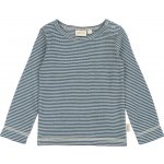 Dětské triko s dlouhým rukávem z merino vlny Petit piao modré – Zboží Dáma