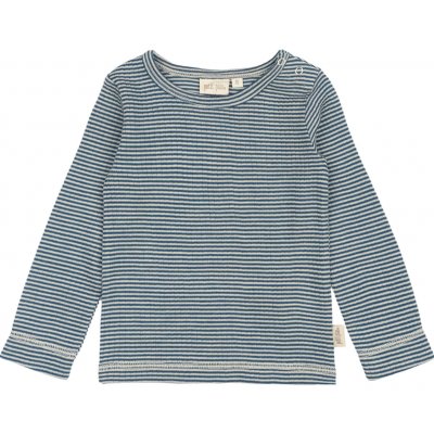 Dětské triko s dlouhým rukávem z merino vlny Petit piao modré – Zboží Dáma