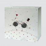 Krabice na čaj velká - bílá - svatební - ovečky – Sleviste.cz