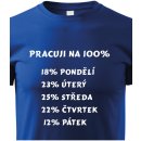 Bezvatriko Vtipné triko s potiskem Práce na 100% modrá