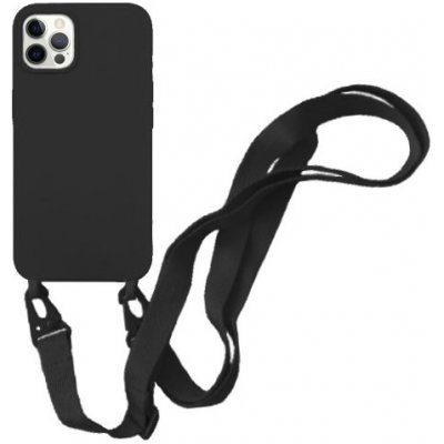 Pouzdro Appleking silikonové s nastavitelným popruhem iPhone 12 Pro Max - černé
