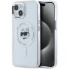 Pouzdro a kryt na mobilní telefon Apple Karl Lagerfeld IML Choupette Head Metal Frame MagSafe pro iPhone 15 3666339284183