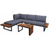 Zahradní sestava Mendler Zahradní souprava HWC-L27, Sedací souprava Lounge Set Sofa, Spun Poly Alu Acacia Wood MVG-certified tmavě šedá