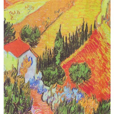 Bavlissimo šála Vincent van Gogh LANDSCAPE WITH HOUSE AND PLOUGHMAN – Zbozi.Blesk.cz