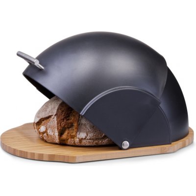 ZELLER Chlebník černý oválný bambus, plast 37x26x20,5cm – Zboží Mobilmania