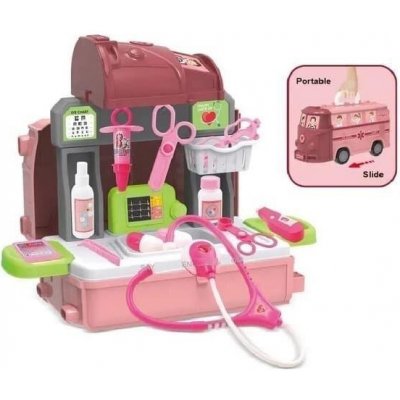Bavytoy Doktorská sada pro děti Lékařský set 3v1 bus růžový 746020045118 – Sleviste.cz