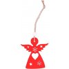 Vánoční dekorace MFP 8886391 Závěs dřevěný anděl 7cm/2ks červený