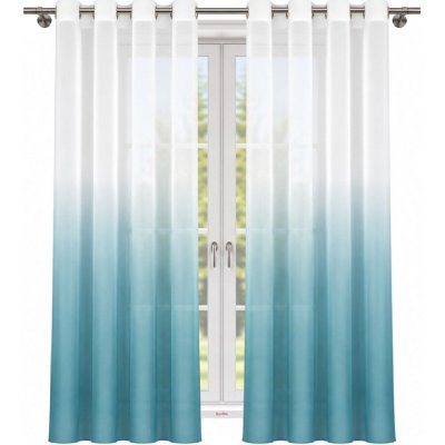 BytoTex Hotové voálové záclony Nani modrá/tyrkysová 2 x 145 x 250 cm – Hledejceny.cz
