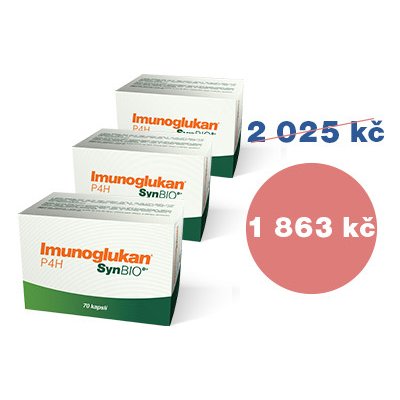 Výhodný balíček 3 produktů Imunoglukan P4H SynBIOD+ 70 kapslí