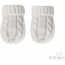 Baby Nellys Zimní pletené rukavičky bílé