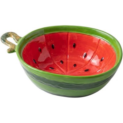 Clayre & Eef Červená keramická miska ve tvaru melounu Sweet Melon 16 x 11 x 6 cm – Hledejceny.cz