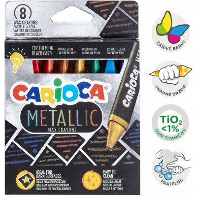 Carioca Metallic voskovky trojhranné 8 ks – Zboží Dáma