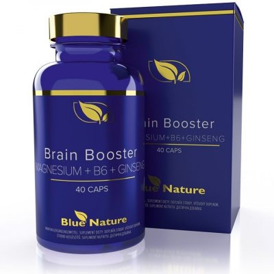 Brain Booster MAGNESIUM + B6 + GINSENG Doplněk stravy, 40 kapslí