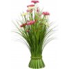 Květina Trs trávy s květinami zelený, 25x40 cm