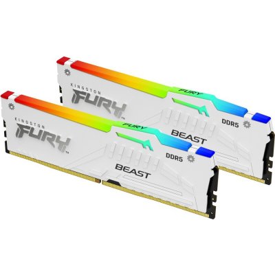 AMD Kingston DDR5 Fury Beast White RGB 32GB 2x16GB 6000 CL36 EXPO CL 36 KF560C36BWEAK2 32 – Zboží Mobilmania