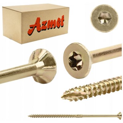 Tesařské vruty 6x140 mm TORX do dřeva kuželové 100 ks Azmet WT-60140 – Hledejceny.cz