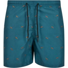 Embroidery Swim Shorts shark/teal/toffee
