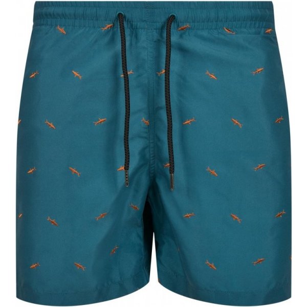  Embroidery Swim Shorts shark/teal/toffee