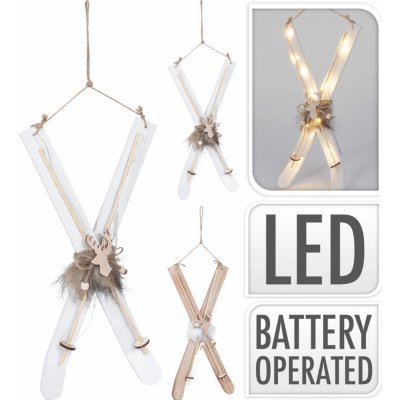 Koopman Závěsná vánoční LED dekorace lyže, různé druhy, 15,5 x 4,5 x 42 cm – Hledejceny.cz